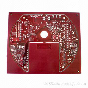 FR-4 rigid PCBs, 4-layer, 3.2mm board thickness and HASL LF surface with red solder mask